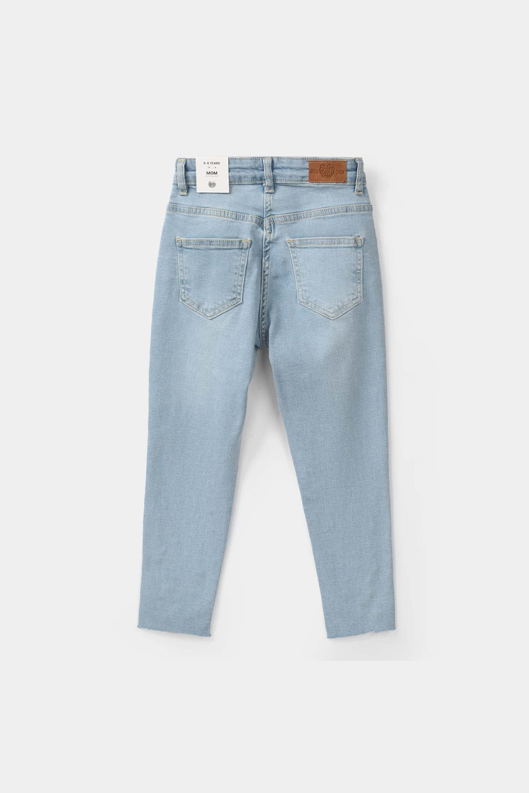 Girls Denim Viscose Pants Raw Pearl - Light Blue