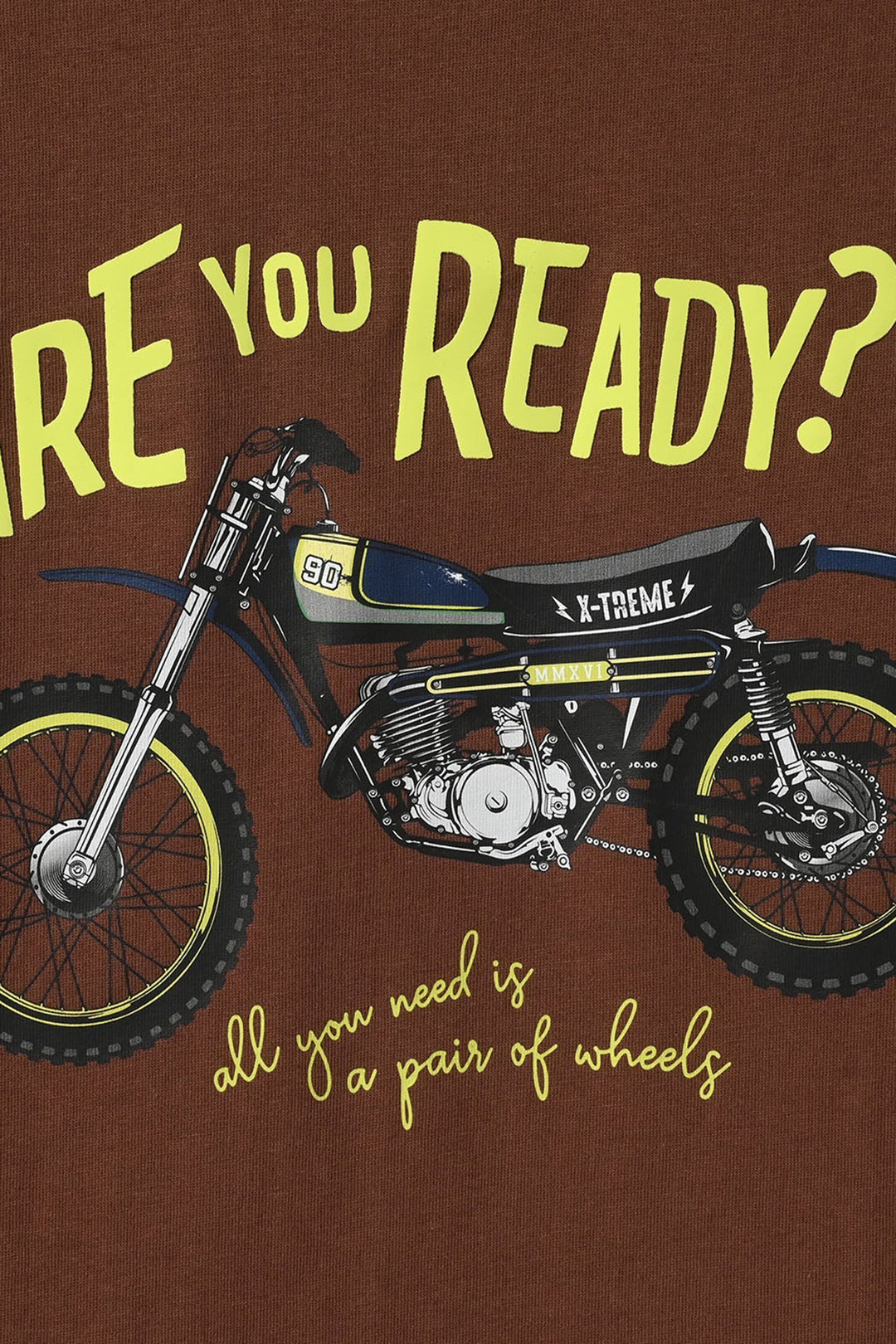 Boys Printed Cotton Jersey T-Shirt - Brown