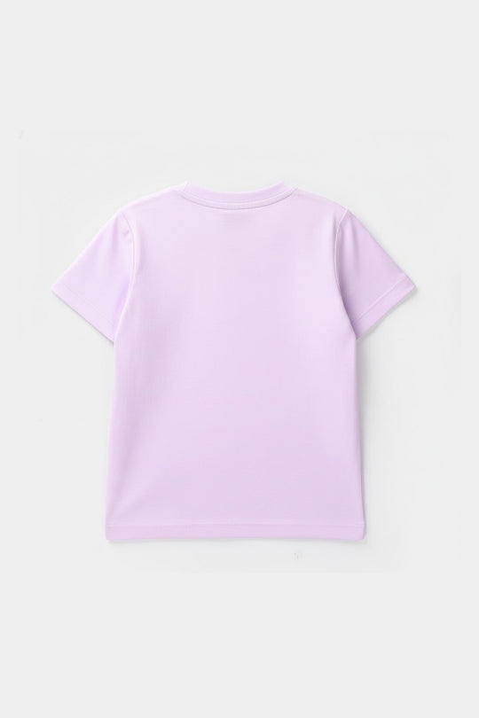 Infant Girls Poly Cotton Jersey Night Suit - Purple