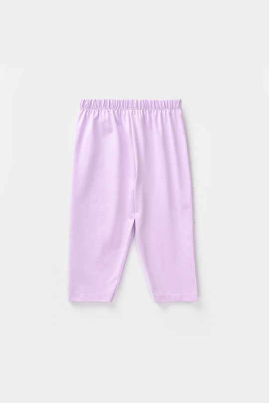 Infant Girls Poly Cotton Jersey Night Suit - Purple