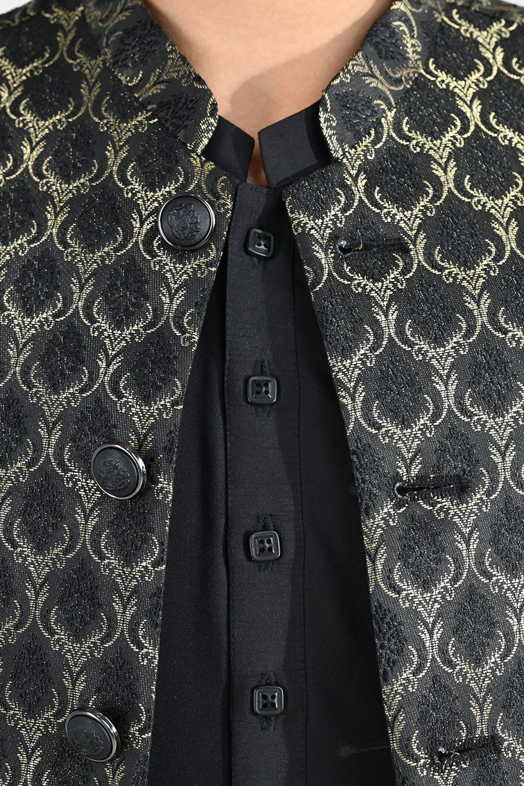 Boys Poly Viscose 3 Piece Suit (Blended) - Black