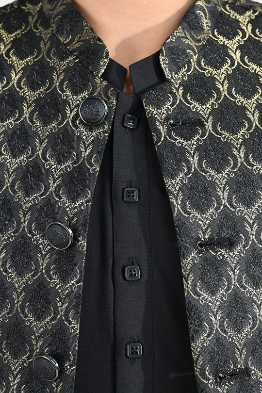 Boys Poly Viscose 3 Piece Suit (Blended) - Black