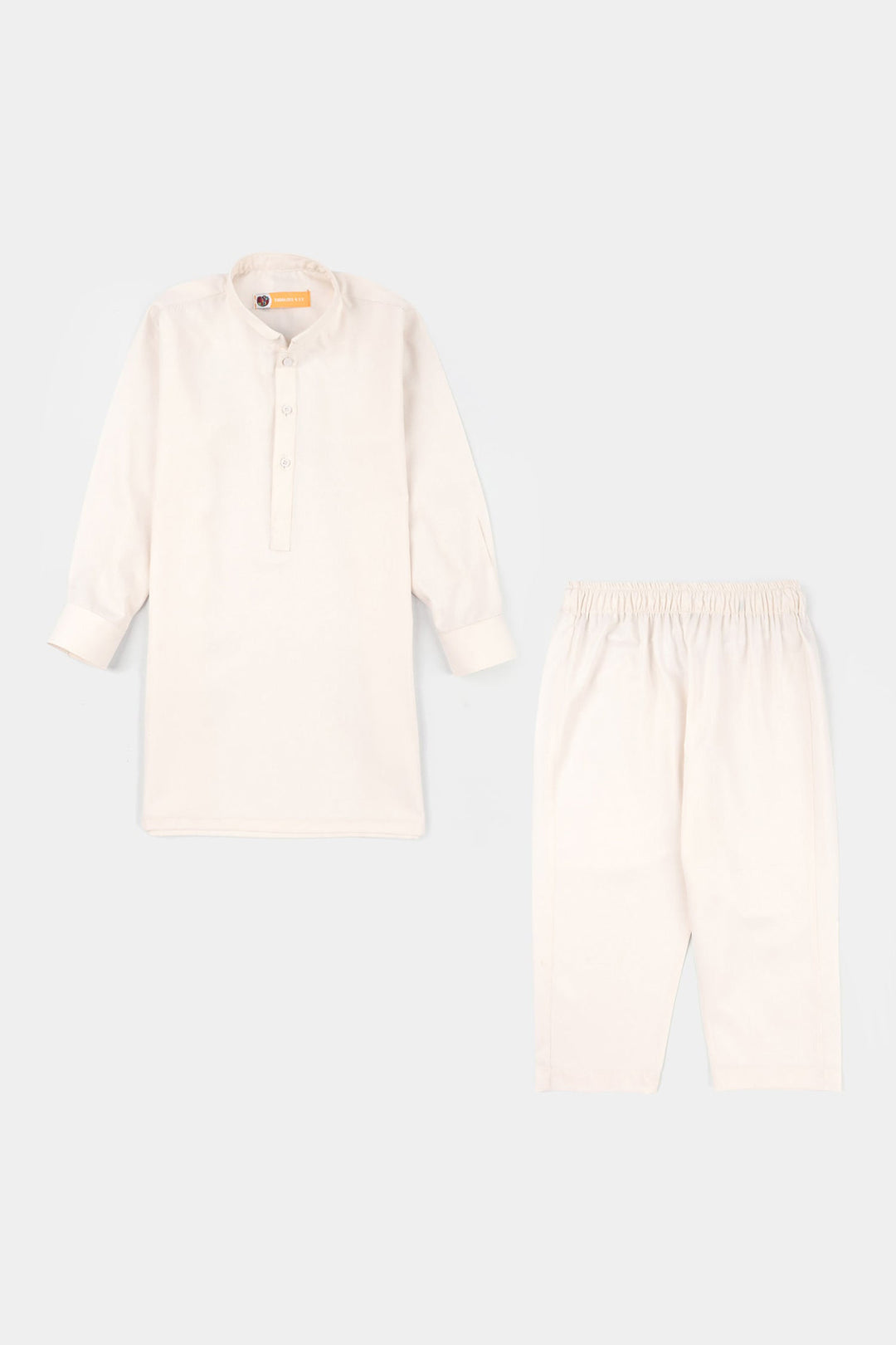 Boys Poly Viscose Kurta Pajama (Overlay) - Off White