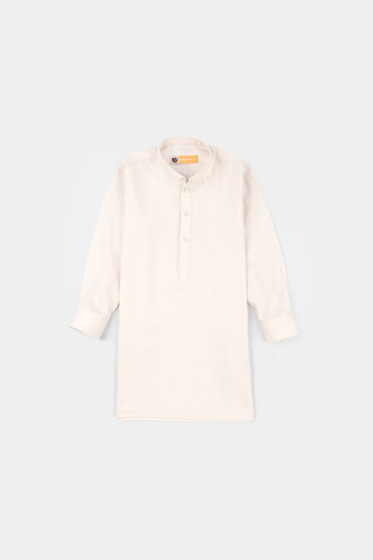 Boys Poly Viscose Kurta Pajama - Off White