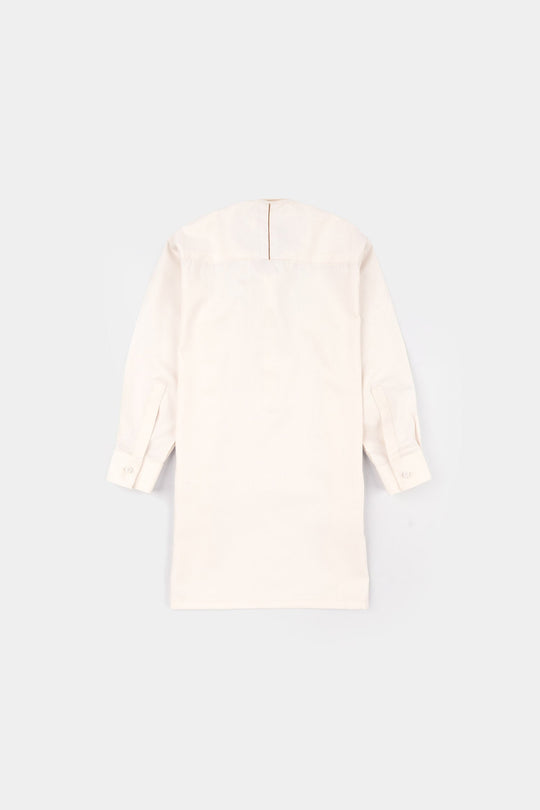Boys Poly Viscose Kurta Pajama (Overlay) - Off White