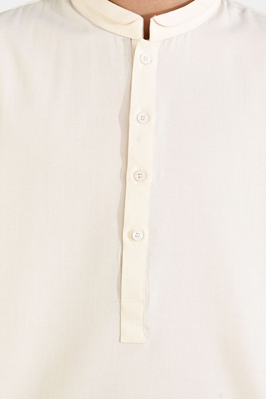 Boys Poly Viscose Kurta Pajama - Off White