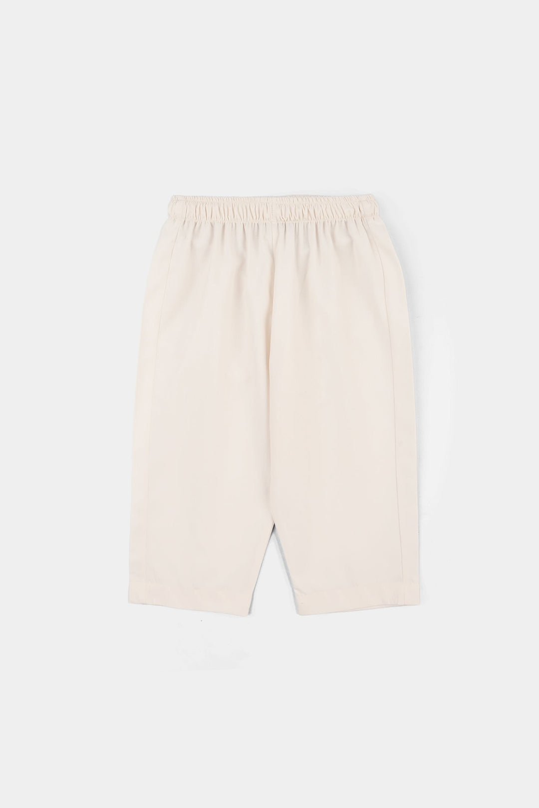 Infant Boys Poly Viscose Kurta Pajama (Flora Motif) - Off White