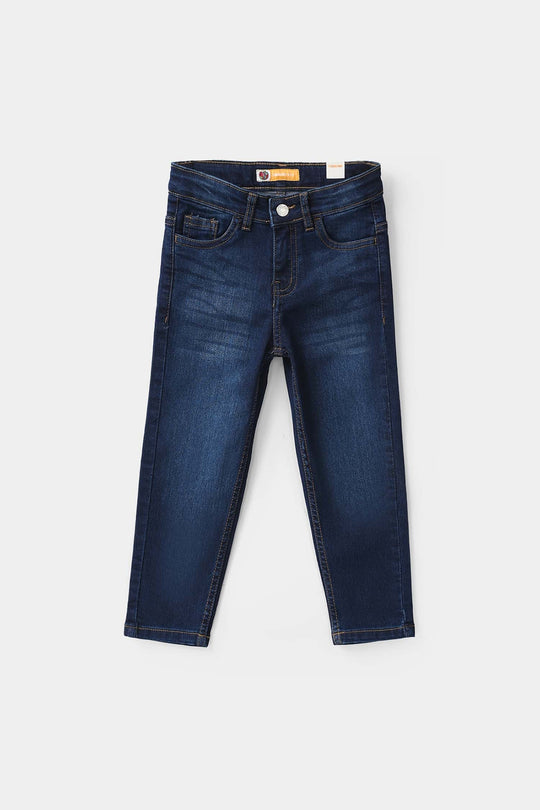 Boys Denim Viscose Pant Basic - Dark blue