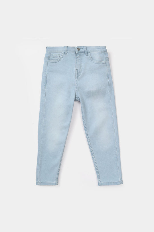 Boys Denim Viscose Pant Basic - Ice Blue