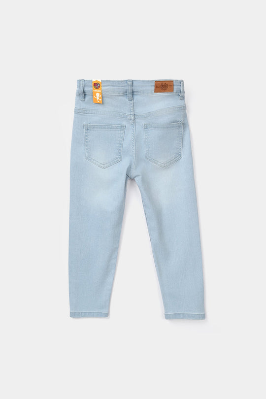 Boys Denim Viscose Pant Basic - Ice Blue