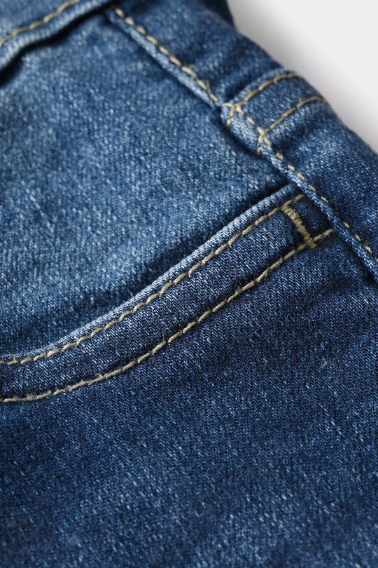 Boys Denim Viscose Pants Basic - Mid Blue