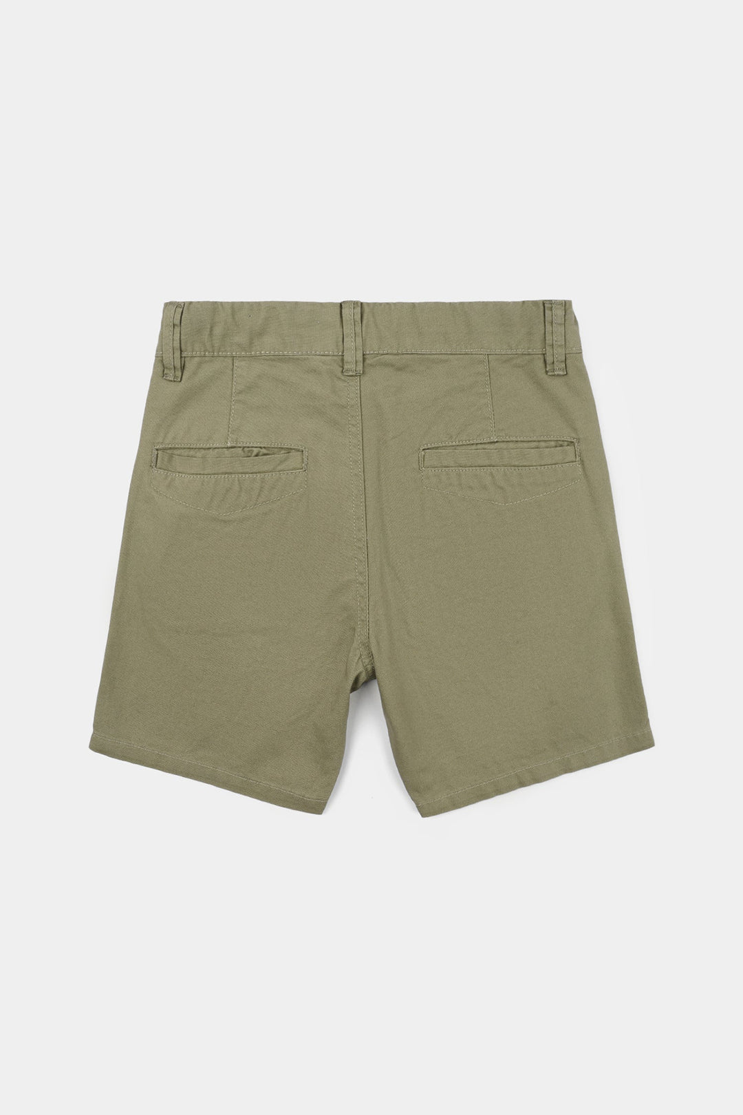 Boys Cotton Twill Shorts - Olive Green