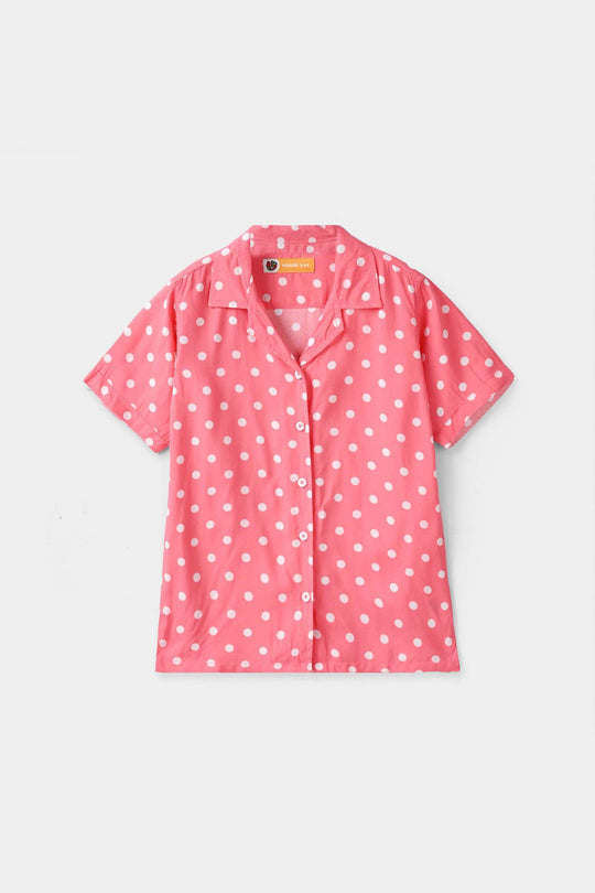 Girls Viscose Nightwear (Polka Dot) - Pink
