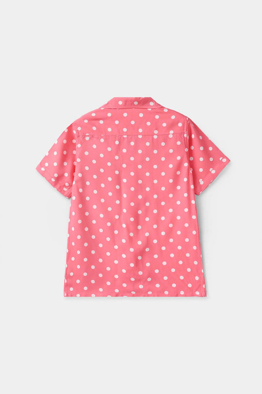 Girls Viscose Nightwear (Polka Dot) - Pink