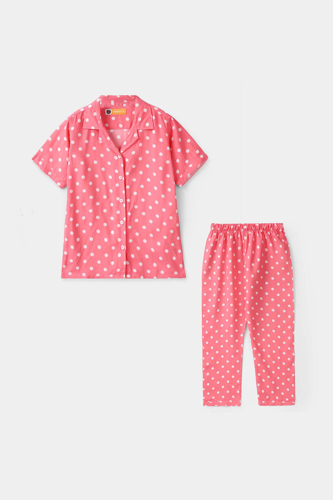 Girls Viscose Nightwear (Polka Dot) - Pink