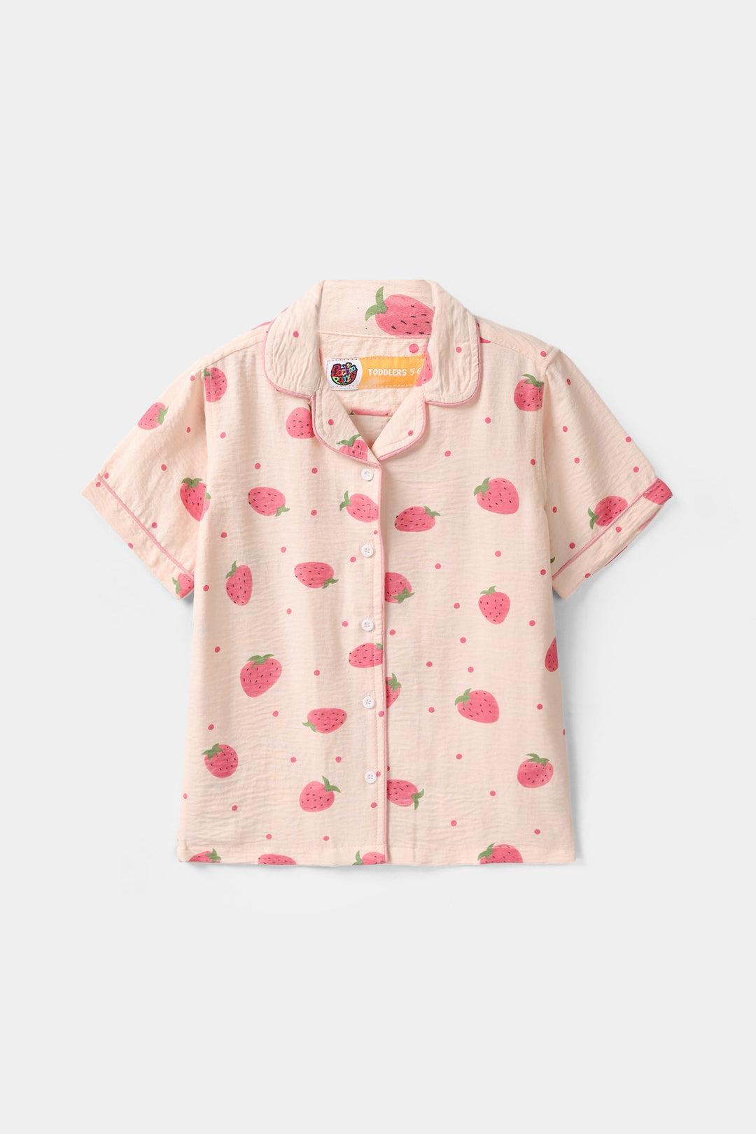 Girls Viscose Nightwear (Strawberry) - Light Pink