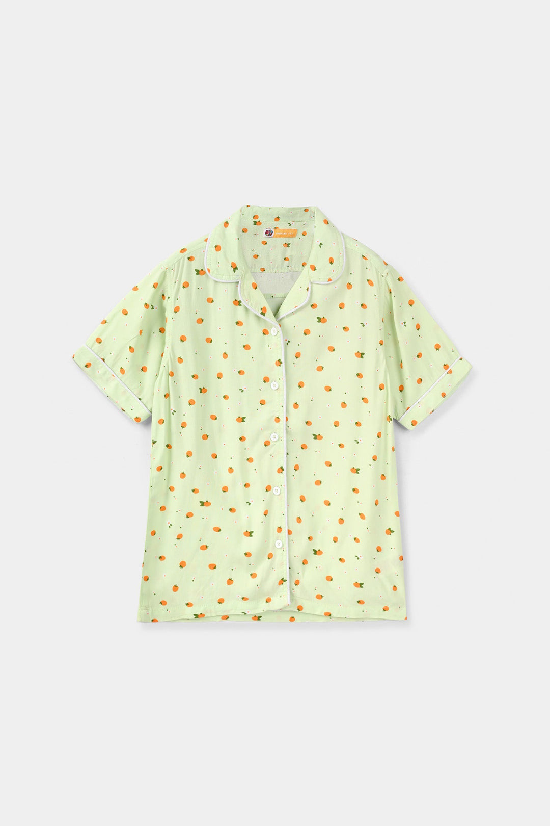 Girls Viscose Nightwear (Strawberries) - Light Green