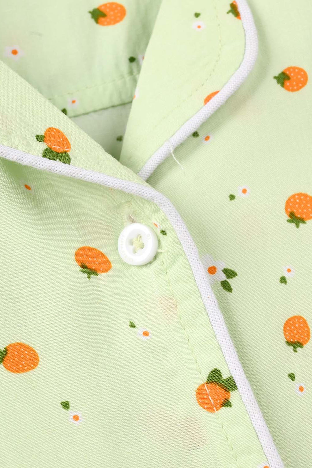 Girls Viscose Nightwear (Strawberries) - Light Green