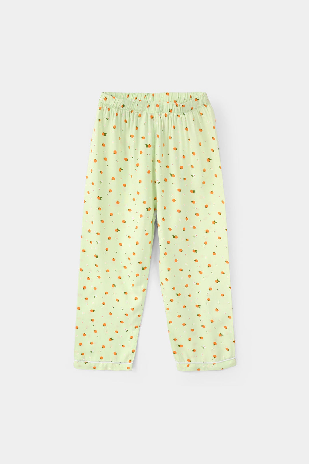 Girls Viscose Nightwear (Strawberries) - Light Green