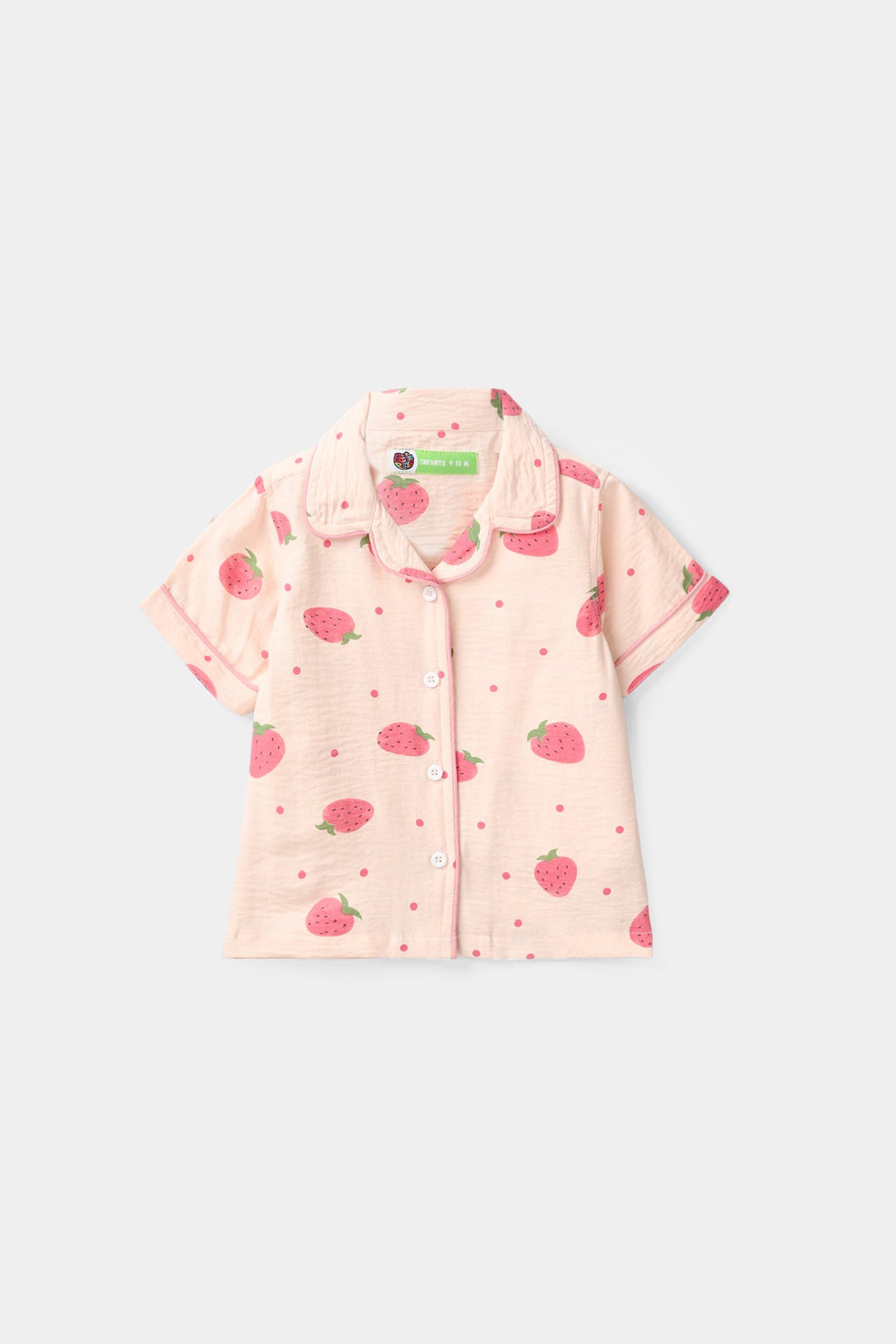 Infant Girls Viscose Nightwear (Strawberry) - Light Pink