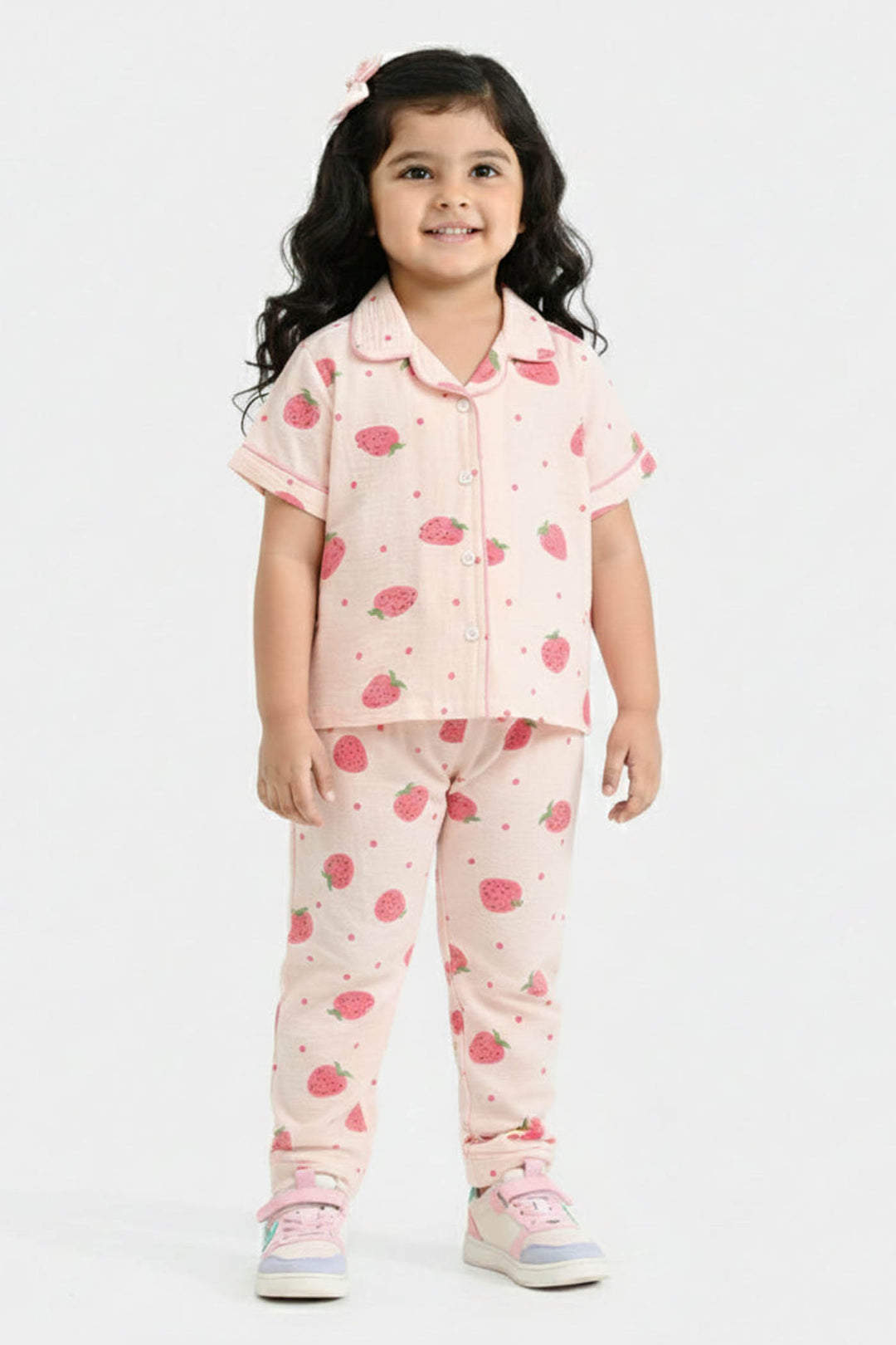 Infant Girls Viscose Nightwear (Strawberry) - Light Pink