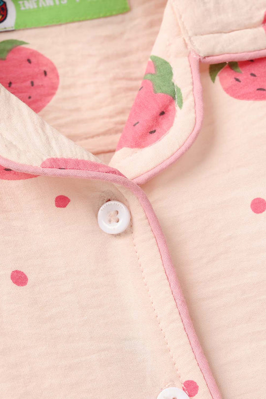 Infant Girls Viscose Nightwear (Strawberry) - Light Pink