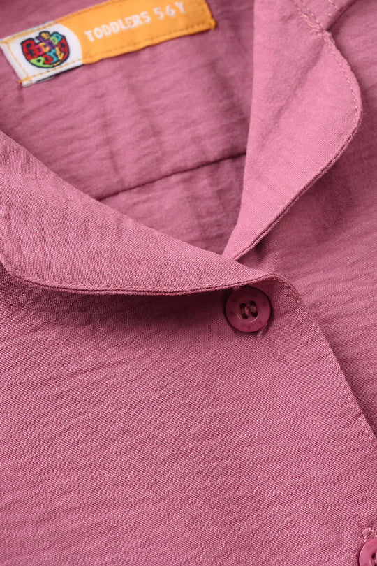 Girls Viscose Woven Basic Night Suit