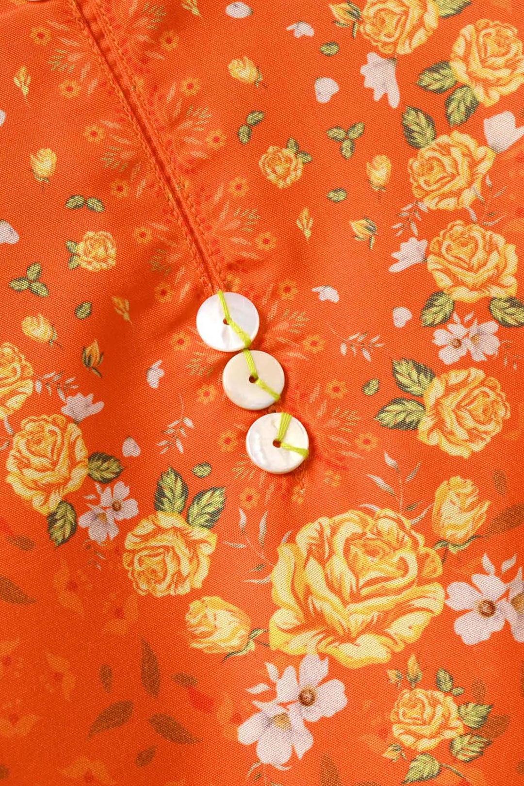 Girls Poly Cambric Printed Kurti - Orange