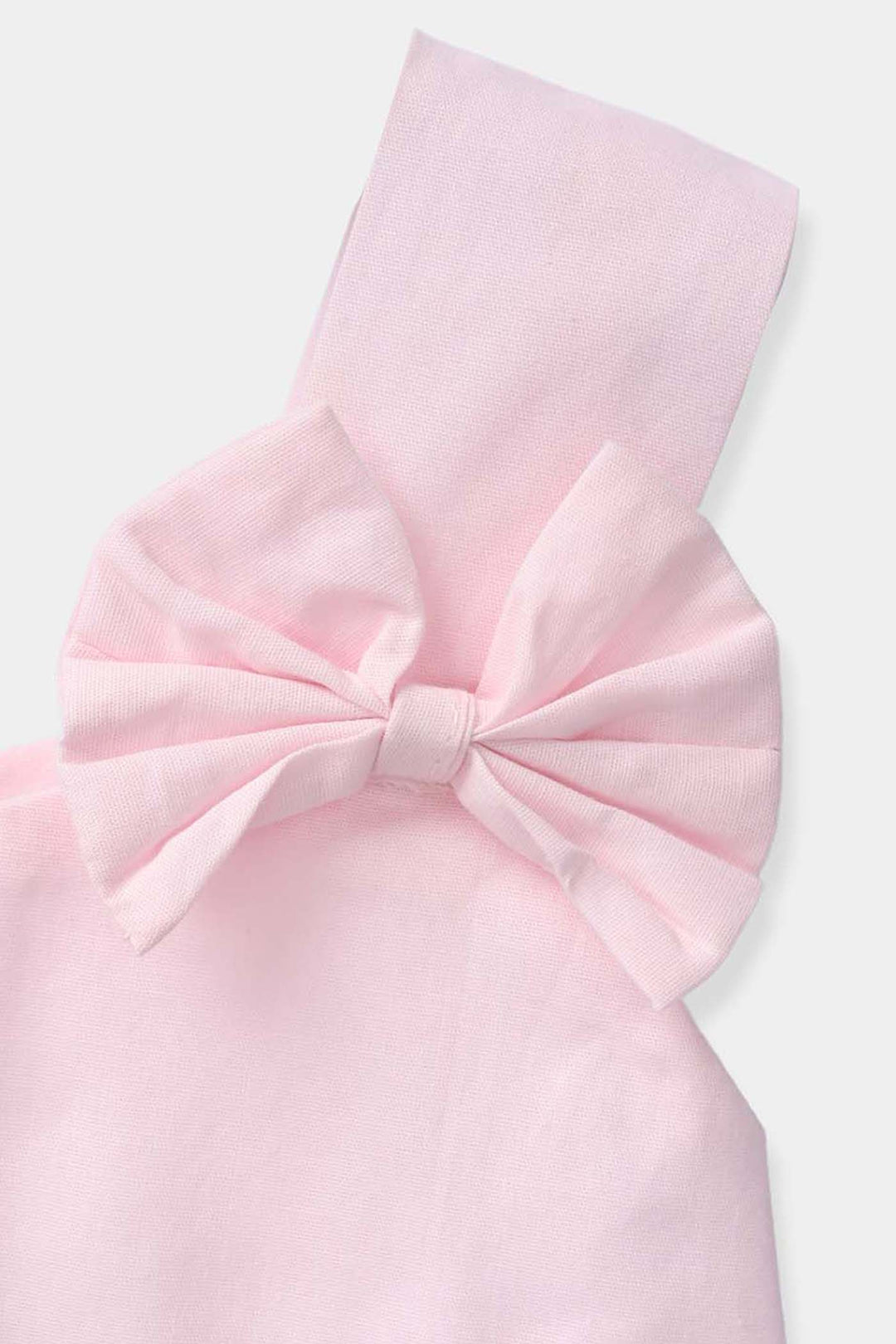 Infant Girls Cotton Embroidered Kurti (Butterfly) - Baby Pink
