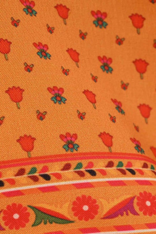 Infant Girls Poly Cambric Printed Kurti - Yellow