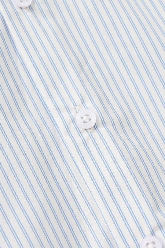 Boys Yarn Dyed Formal Shirt (Blue Stripe)