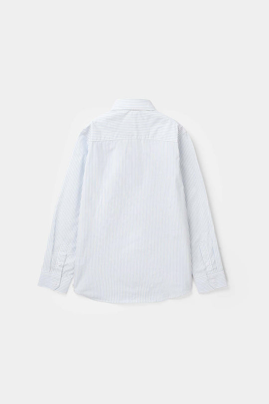 Boys Yarn Dyed Formal Shirt (Blue Stripe)