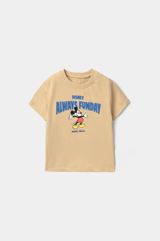 Infant Boys Cotton Jersey T-Shirt - Warm Sand