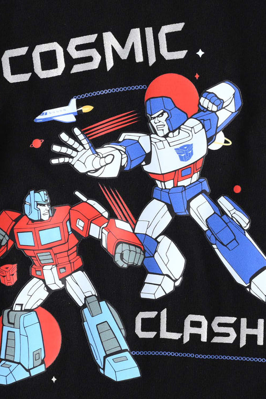 Boys Cotton Jersey T-Shirt (COSMIC CLASH) - Jet Black