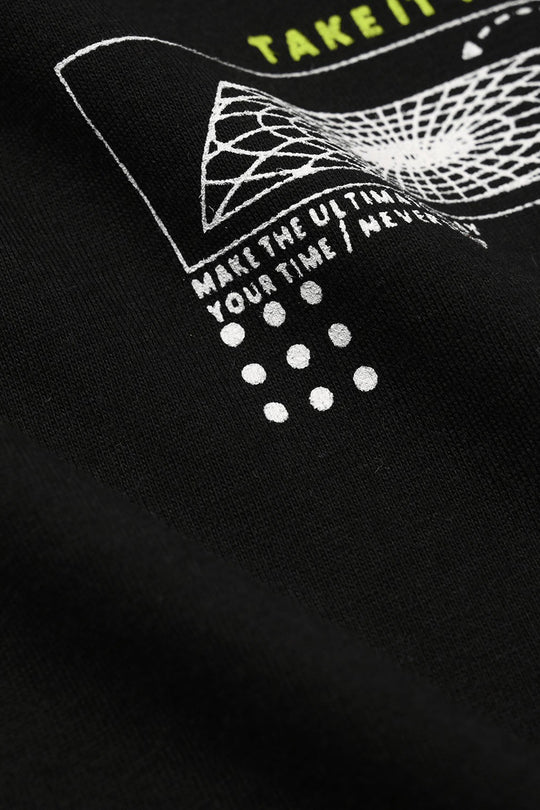 Boys Cotton Jersey T-Shirt (Play To Win) - Jet Black