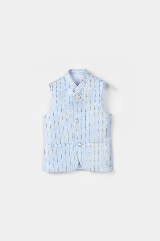 Infant Boys Poly Viscos Waist coat - Blue