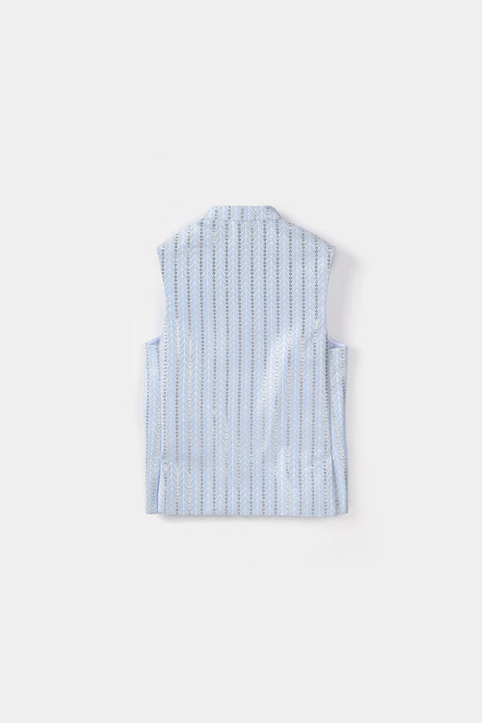 Infant Boys Poly Viscos Waist coat - Blue
