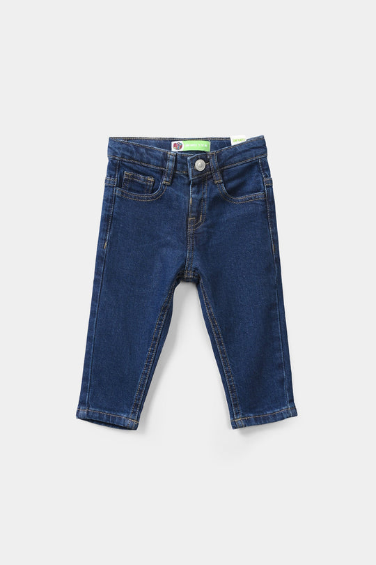Infant Boys Denim Rigid Pants - Dark Blue