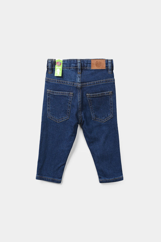 Infant Boys Denim Rigid Pants - Dark Blue