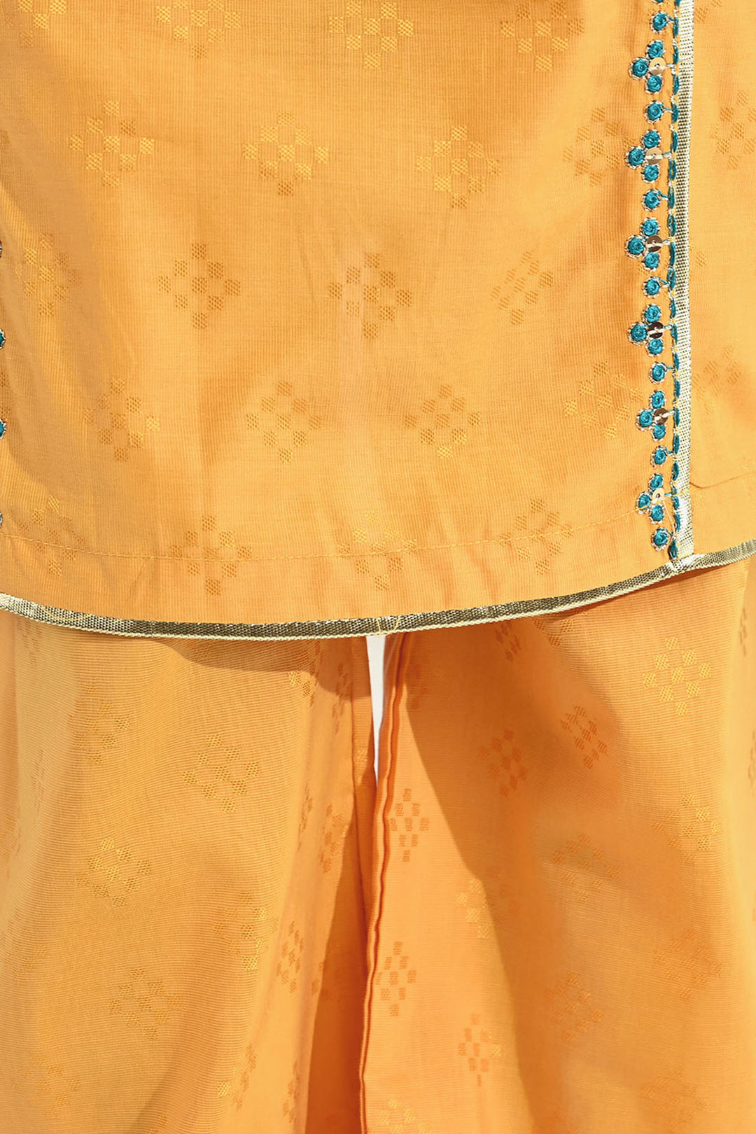 Girls Jacquard 3Pcs (Ishq) - Yellow