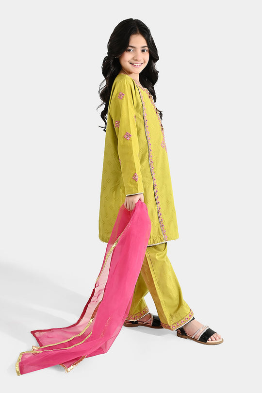 Girls Jacquard 3Pcs (Ishq) - Green