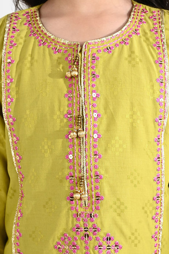 Girls Jacquard 3Pcs (Ishq) - Green