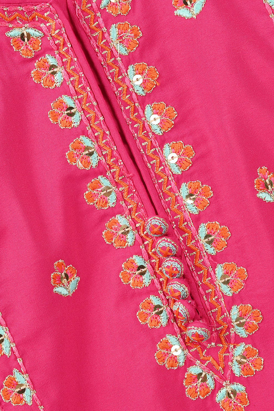 Girls Poly Cambric 3Pcs (Rangeen) – Shocking Pink