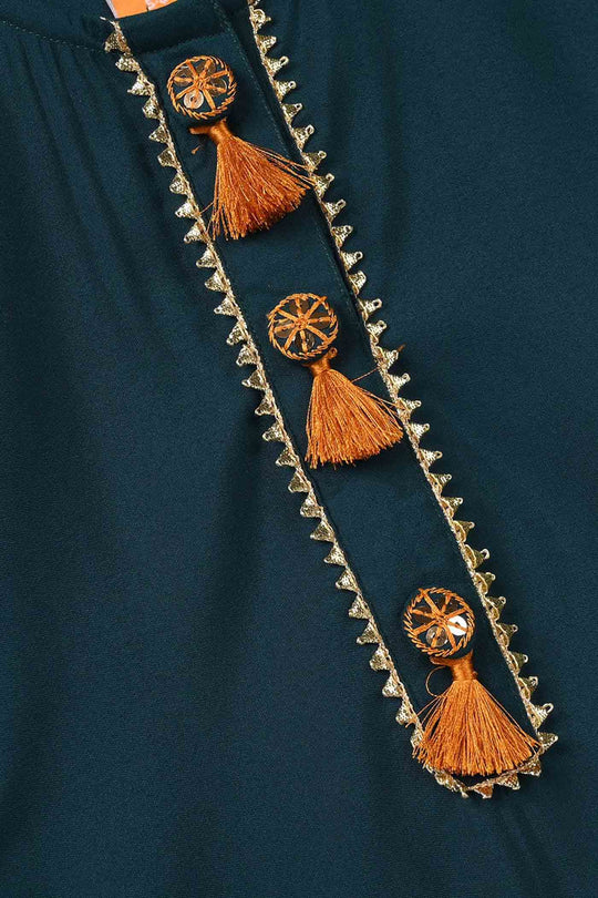 Girls Poly Cambric 3Pcs - Teal Green