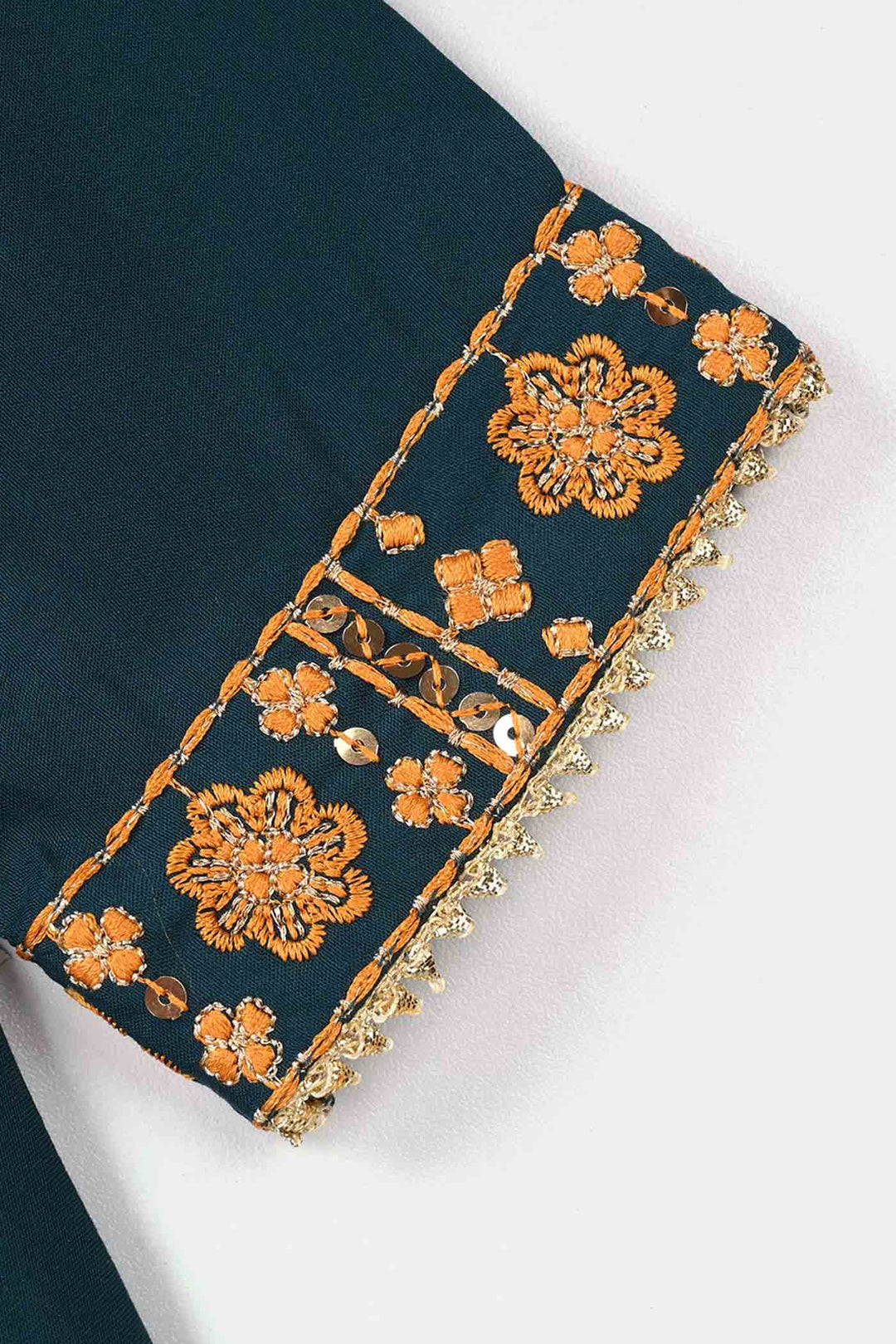 Girls Poly Cambric 3Pcs - Teal Green