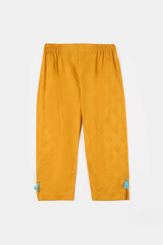 Girls Jacquard 3Pcs (Noor) - Mustard