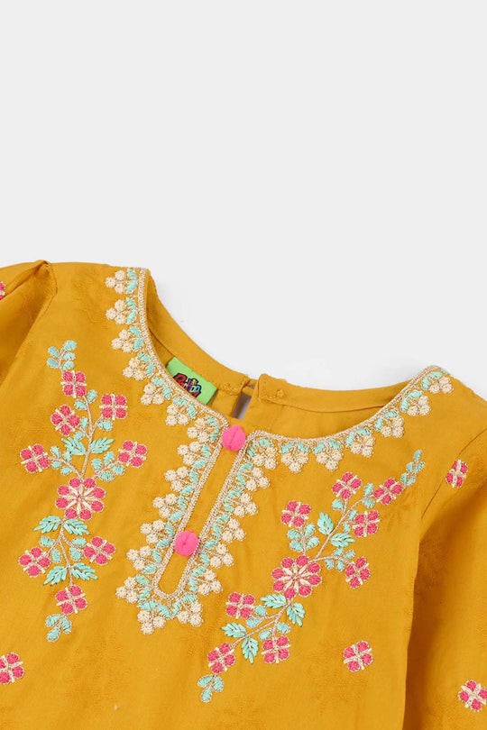 Infant Girls Jacquard 2Pcs Suit (Norani) - Mustard