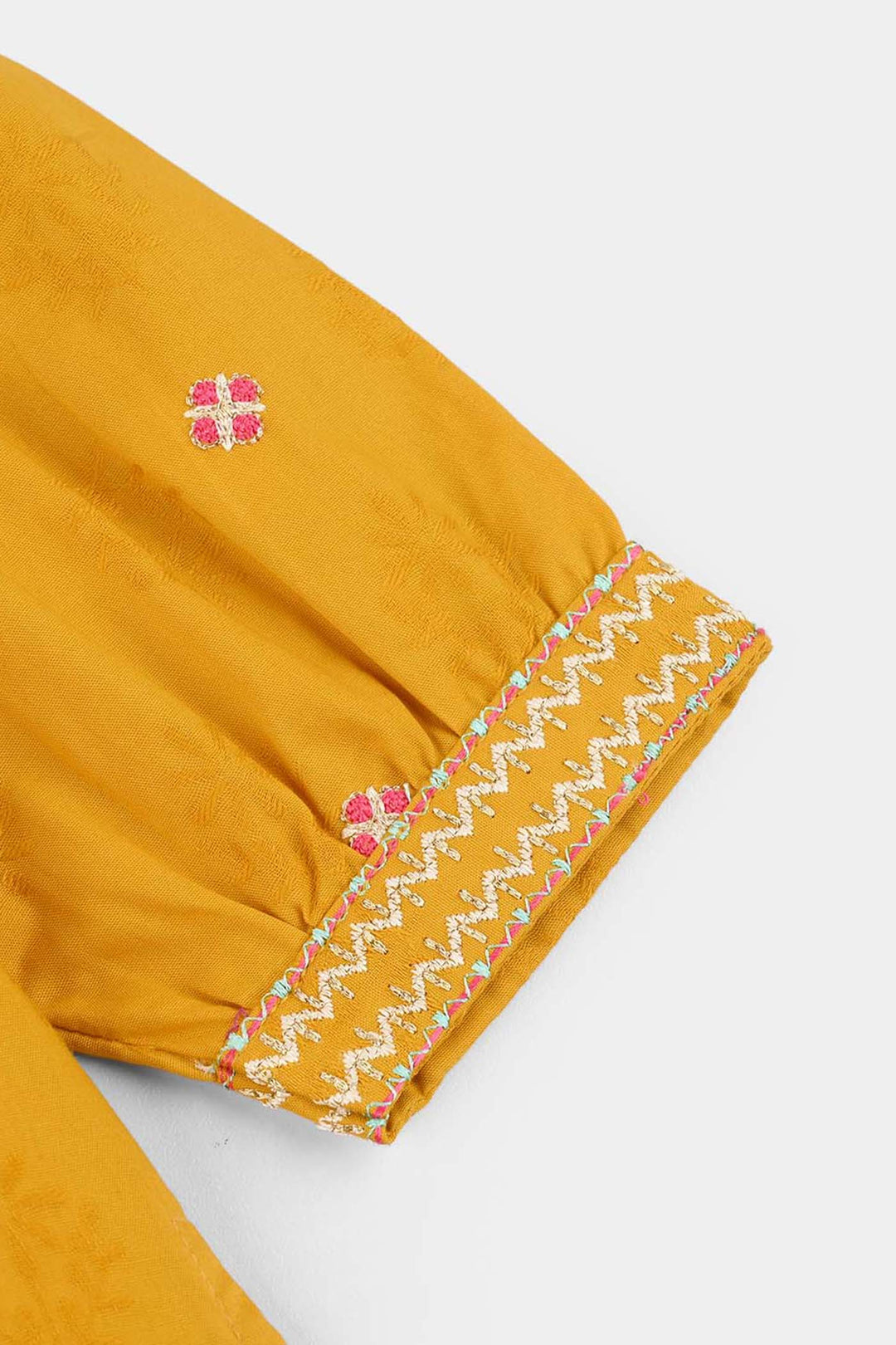 Infant Girls Jacquard 2Pcs Suit (Norani) - Mustard