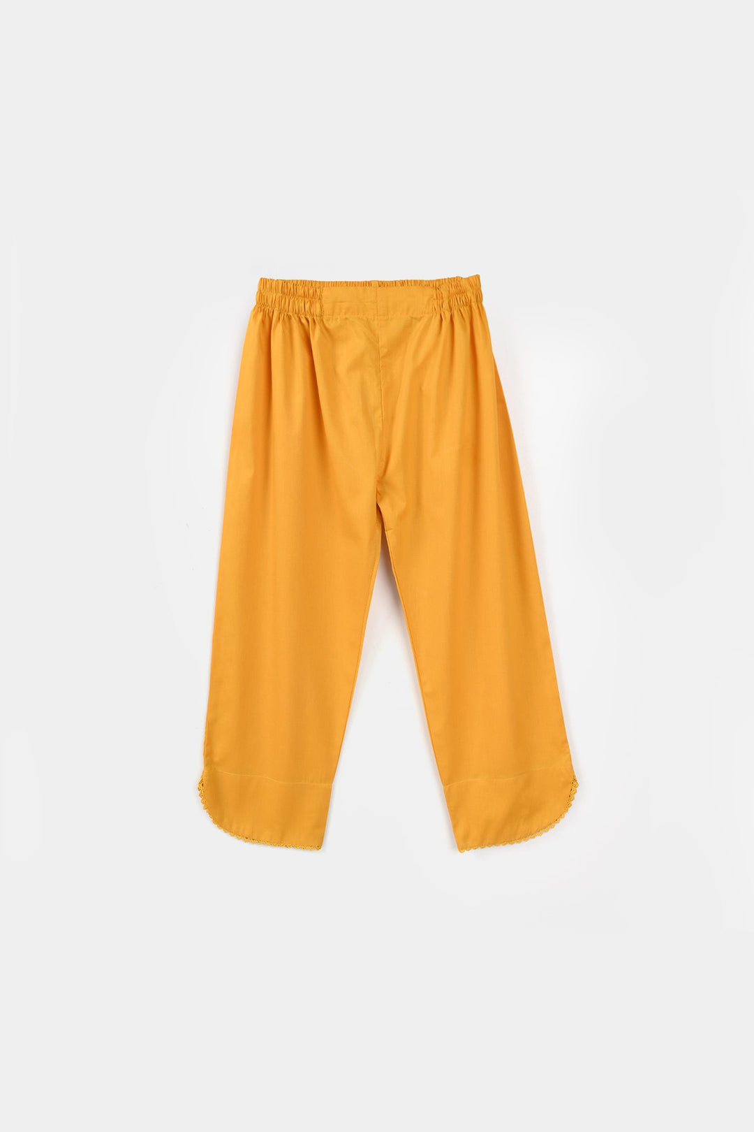 Girls Cotton Poplin Embroidered 2Pcs Yaad - Mustard