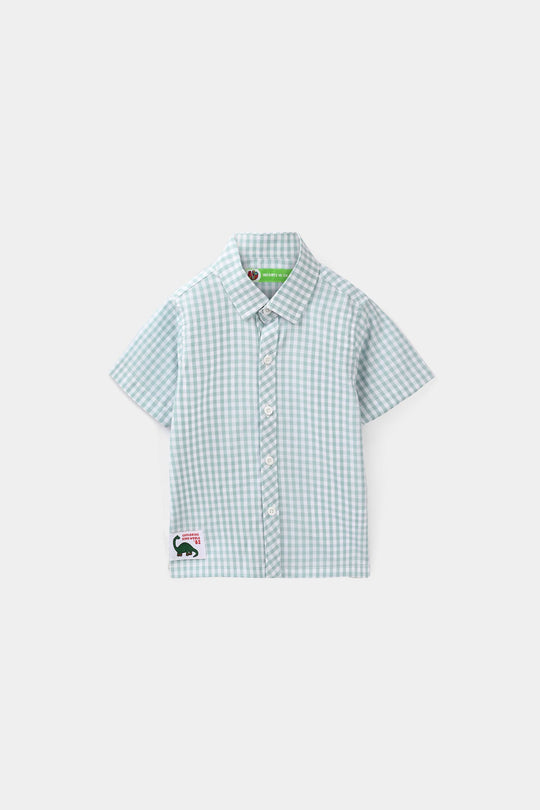 Infant Boys Yarn Dyed Shirt - Light Green